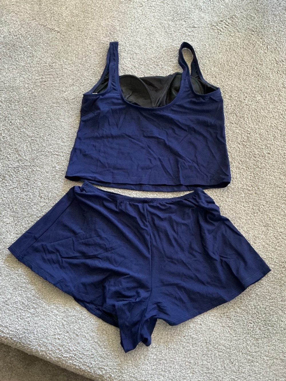 Slim Allure Blue Tankini Swim Swimsuit With Colorful Stripes - Picture 2 of 12